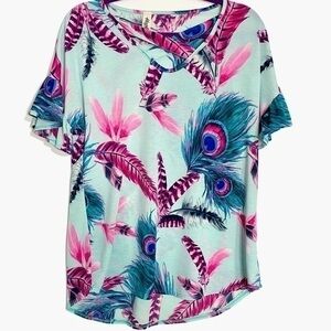 Haptics Mint Feather Criss Cross Top